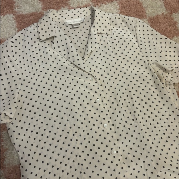 100% Silk Polka Dot Blouse - Picture 3 of 11
